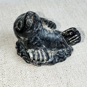 Hand Carved Soapstone A Wolf Original Sculpture Seal Inuit Native Art